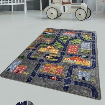 Килим дитячий безворсовий Chilai Home Small town grey Дорога фото