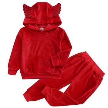 Костюм детский с капюшом и крыльями (Красный 100см) фото