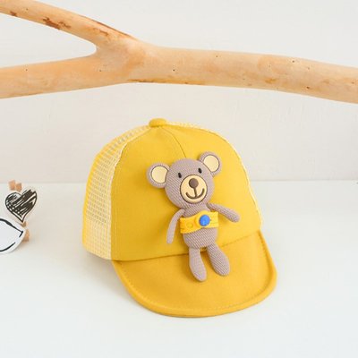 Дитяча кепка з сіткою Little Bear (Жовтий 46-50см) фото