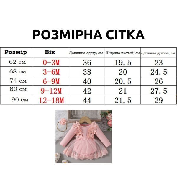 Бодік-сукня для дівчинки з мереживом і довгим рукавом + пов'язочка на голову з бантиком фото
