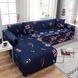 Набір чохлів на кутовий диван 3.2 Homytex Принт Біфлекс, Британія синій фото