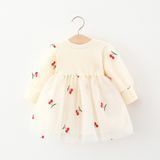 Платье детское с фатином Cherry Girl (Молочный 100см) 13060-100см-Молочний фото