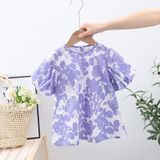 Платье детское с пышным рукавом (Фиолетовое 100см) 12374-100см-Фіолетовий фото