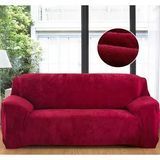Чохол для захисту тримісного дивана Diana Textile Plush Velvet, 195-230 см, Бордовый фото