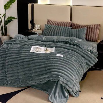 Постільна білизна Шарпей (200x220) Colorful VELOOR BED LINEN SHARPE 012968, Морська хвиля, Євро фото