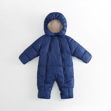 Комбінезон дитячий з двома блискавками 80см Темно-синій (9859) фото