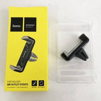 Автодержатель для телефону Hoco CPH01 Mobile Holder for car outlet. Колір чорний фото