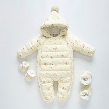 Комбінезон дитячий з місяцем і зірками Молочний 90см 9807 фото