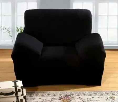 Велюровый чехол на кресло замша/микрофибра Homytex, черный фото