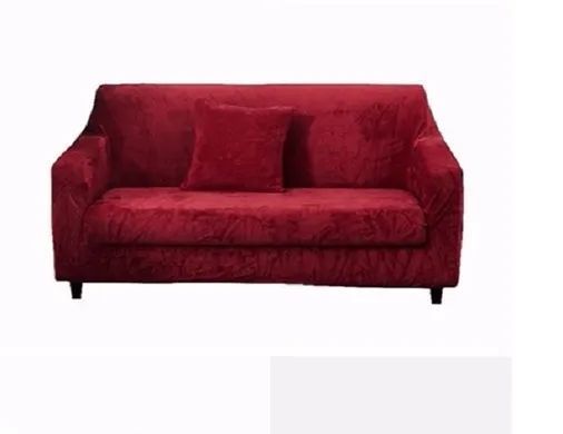 Чехол для защиты трехместного дивана Diana Textile Plush Velvet, 195-230 см, Бордовый фото