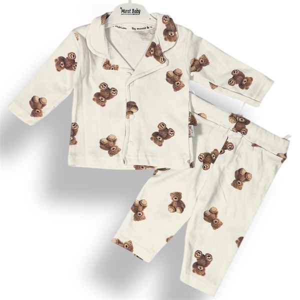 Детская пижама мишки Teddy &ndash; пижамный комплект Murat Baby Турция (Белый, 90 см - 24 месяца) фото