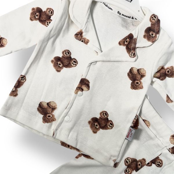 Детская пижама мишки Teddy &ndash; пижамный комплект Murat Baby Турция (Белый, 90 см - 24 месяца) фото