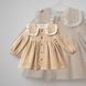 Дитяча святкова сукня з квадратним коміром, довгими рукавами, Wondress Baby, Бежевий, 80 см W1055-12м-80см-беж фото 2