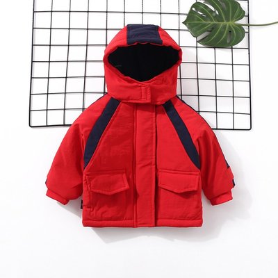 Куртка дитяча з капюшоном на липучці 100см Червона (5495) фото