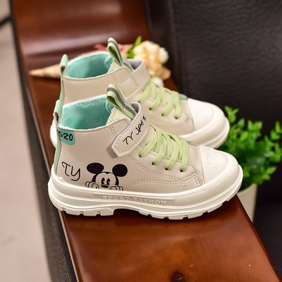 Теплі дитячі черевики на липучці з Міккі Маусом розміру 26, 18,2 см, зеленого кольору (О1640) фото