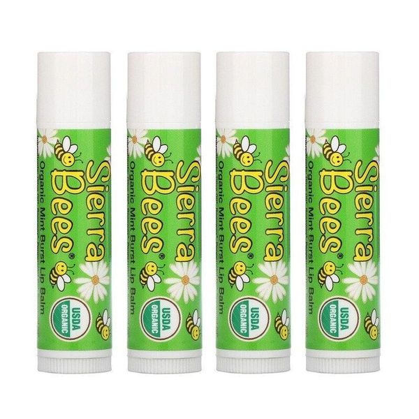 Набір органічних бальзамів для губ "М'ятний вибух" Mint Burst Sierra Bees Organic Lip Balms 4 в упаковці 4,25 г кожний фото