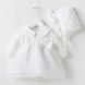 Платье детское однотонное с шапочкой (Белый 59см) фото