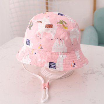 Дитяча панама з принтом Тварини (Рожевий 50-52см) фото