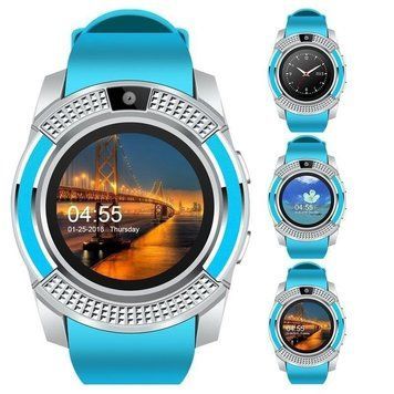 Умные смарт-часы Smart Watch V8. Цвет: синий фото