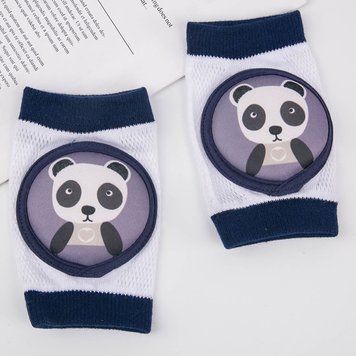 Наколінники дитячі з тваринками (Темно-синій 0-3 роки) фото