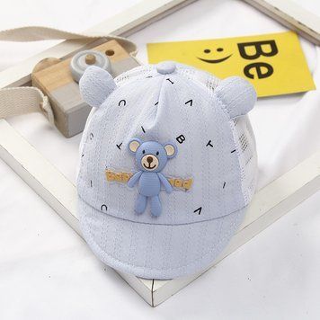 Кепка детская Bear с сеточкой (Голубой 40-46см) фото