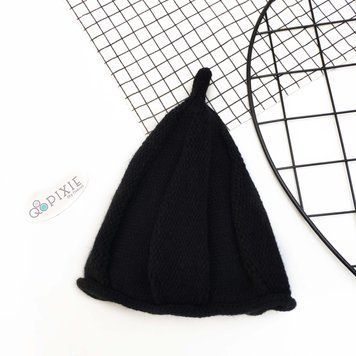 Шапка детская вязаная Black (Черный 40-46см) фото