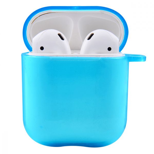 Чехол для Apple AirPods силиконовый ярко-синий фото