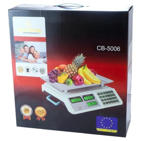 Ваги торгові електронні до 50 кг Crownberg CB-5006, Ваги торговельні до 50 кг, Настільні торгові ваги фото