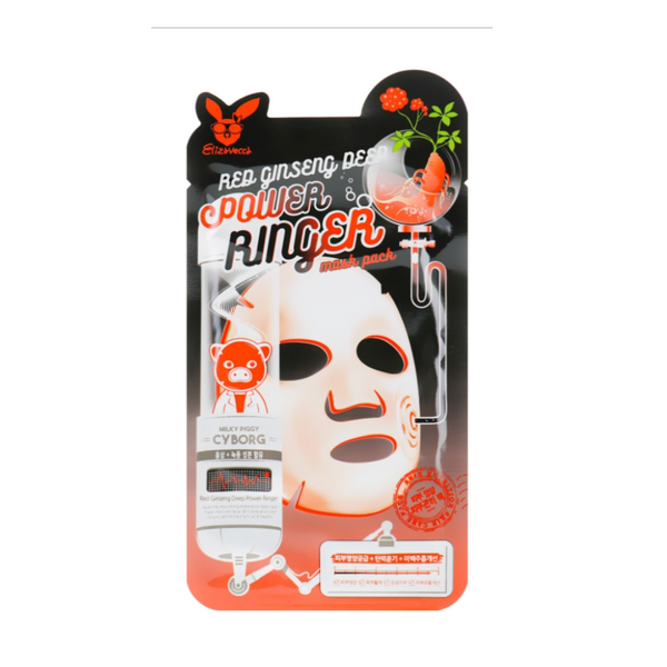 Маска Омолаживающая с Женьшенем Elizavecca Red Ginseng Deep Power Ringer Mask Pack, 23 Мл фото