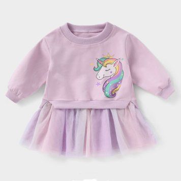 Туніка дитяча однотонна з фатином Unicorn (Фіолетовий 130см) фото