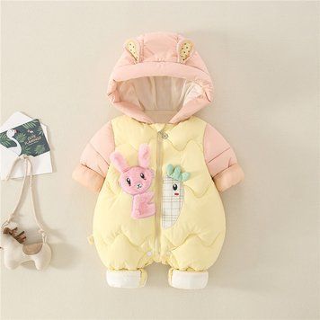 Комбінезон дитячий двокольоровий Зайка (Жовтий 66см) фото