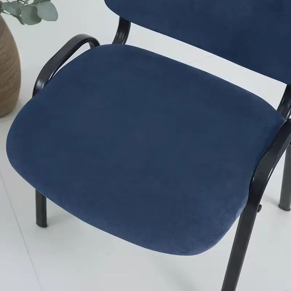 Чохол на офісний стілець з двох частин Diana Textile, велюровий, Синій фото