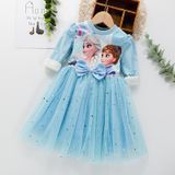 Платье детское теплое Frozen Princess (Голубой 100см) 13071-100см-Голубой фото