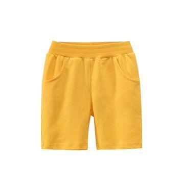 Детские шорты на резинке однотонные 27kids Basic (Желтый 120см) фото