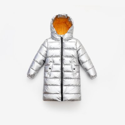 Куртка дитяча однотонна подовжена з кишенями 110см Сріблястий (10439) фото