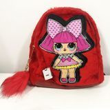 Рюкзак дитячий хутряний з мерехтливими лампочками. Колір червоний ws44342 фото