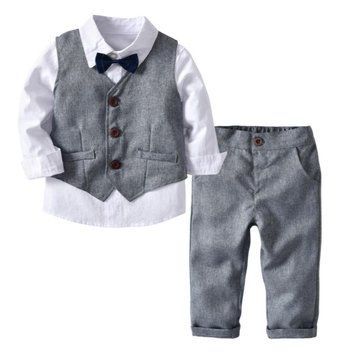 Костюм детский тройка джентльмен Classic Kids (Белый 130см) фото