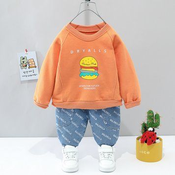 Костюм детский двойка c сендвичем, 100см, Оранжевый фото