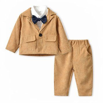 Костюм детский тройка вельветовый Baby Gentleman, 90см, Светло-коричневый фото