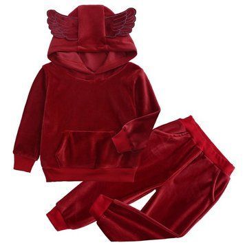 Костюм детский с капюшом и крыльями (Темно-красный 100см) фото