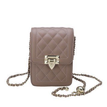 Сумка жіноча стьогана Bags Fashion Темно-коричневий 17см а4226 фото