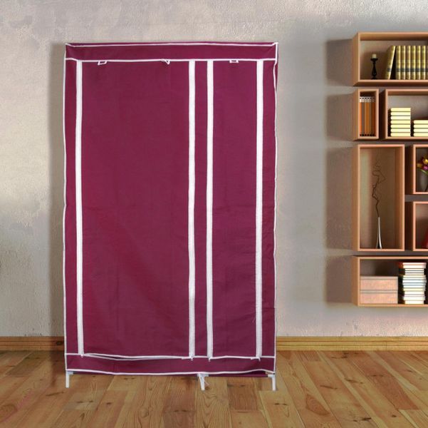 Тканевый шкаф органайзер для вещей на 2 секции складной 105х45х170см Storage Wardrobe Цвет: темно-серый фото