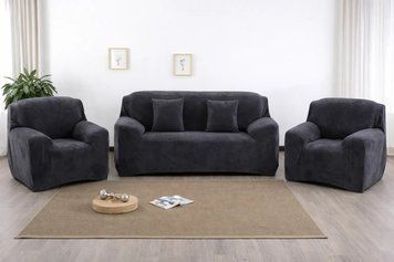 Набір велюрових чохлів на двомісний диван + 2 крісла Diana Textile фото