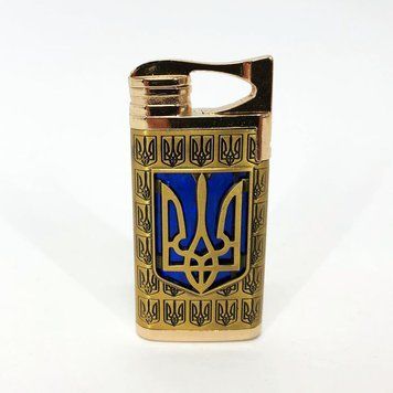 Турбо зажигалка Герб Украины на СИНЕМ фоне, зажигалка подарок на день рождения, подарочная сувенирная фото
