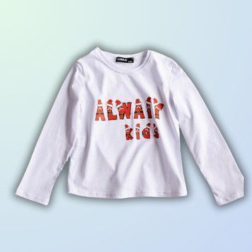 Лонгслив детский новогодний с надписью Alwair Kids Белый 158-164 81039 фото