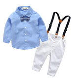 Костюм двійка з блакитною сорочкою (Білий 100см) 6249-100см-Белый фото