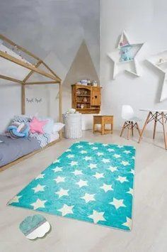 Ковер детский безворсовый Chilai Home 100x160 см Yildiz Star mavi фото