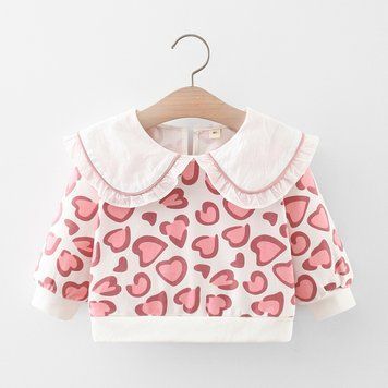 Кофта дитяча з білим коміром Hearts (Білий 120см) фото
