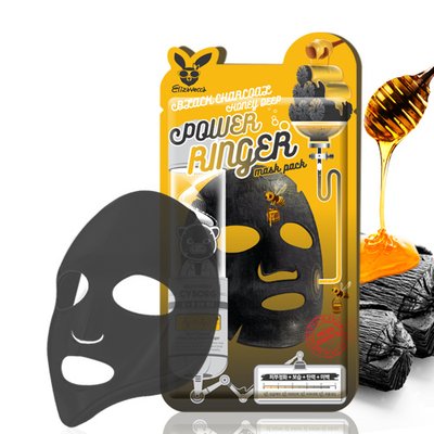 Очищуюча живильна маска з деревним вугіллям та медом Elizavecca Black Charcoal Honey Deep Power Ringer Mask Pack, 23 мл фото