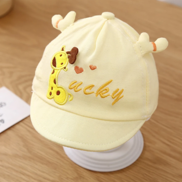 Кепка з вушками для малюків Жирафик Lucky Giraffe Newborn, Жовтий, Обх. голови 35-45 см фото